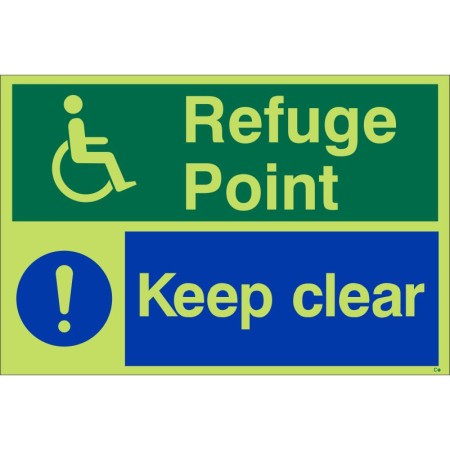 Glow in the Dark Refuge Point Keep Clear Sign