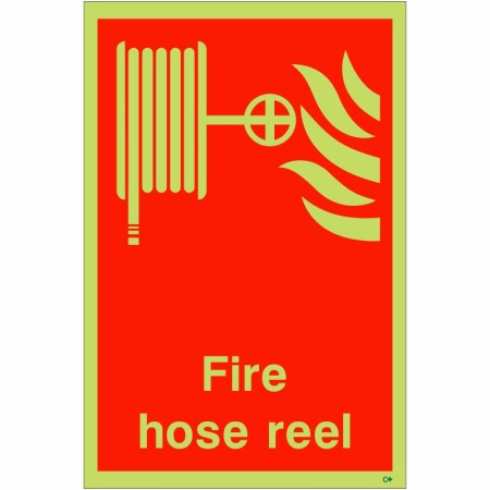 Glow in the Dark Fire Hose Reel Sign