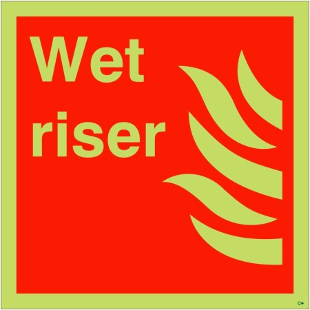 Glow in the Dark Wet Riser Sign