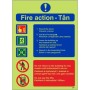 Glow in the Dark Fire Action Notice Sign Welsh/English