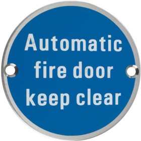 Automatic Fire Door Keep Clear Stainless Steel Door Sign Automatic Fire Door Keep Clear Stainless Steel Door Sign