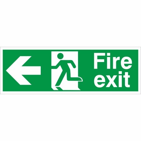 Extra Large Fire Exit Arrow Left Sign