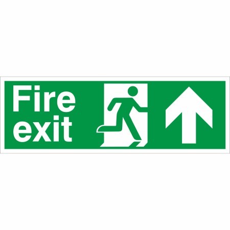 Extra Large Fire Exit Arrow Up Sign