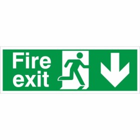 Extra Large Fire Exit Arrow Down Sign Extra Large Fire Exit Arrow Down Sign