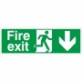 Extra Large Fire Exit Arrow Down Sign