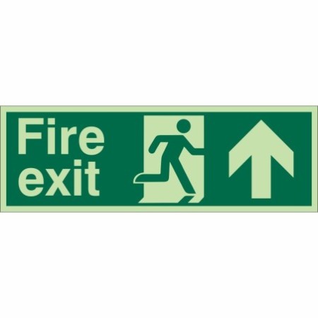 Extra Large Glow in the Dark Fire Exit Up Sign