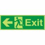 Photoluminescent Exit Arrow Left Sign