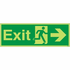 Glow in the Dark Exit Arrow Right Sign Glow in the Dark Exit Arrow Right Sign