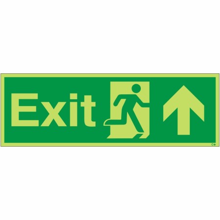 Photoluminescent Exit Arrow Up Sign