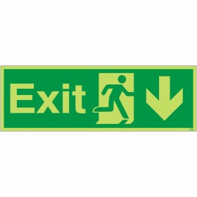 Glow in the Dark Exit Arrow Down Sign Glow in the Dark Exit Arrow Down Sign
