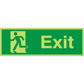 Glow in the Dark Exit Man Running Left Sign Glow in the Dark Exit Man Running Left Sign