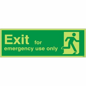 Glow in the Dark Exit For Emergency Use Only Sign Glow in the Dark Exit For Emergency Use Only Sign