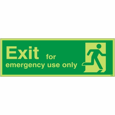 Glow in the Dark Exit For Emergency Use Only Sign