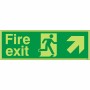 Glow in the Dark Fire Exit Up Right Sign