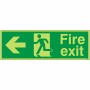 Glow in the Dark Fire Exit Left Sign - BS 5499 Compliant