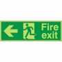 Glow in the Dark Fire Exit Left Sign