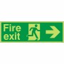 Glow in the Dark Fire Exit Right Sign