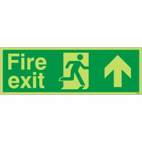 Glow in the Dark Fire Exit Up Sign - BS 5499 Compliant Glow in the Dark Fire Exit Up Sign