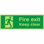 Glow in the Dark Final Fire Exit Keep Clear Sign