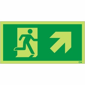 Glow in the Dark Fire Exit Symbol Only With Arrow Up Right Sign Glow in the Dark Fire Exit Symbol Only With Arrow Up Right Sign