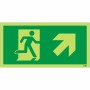 Glow in the Dark Fire Exit Symbol Only With Arrow Up Right Sign