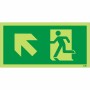 Glow in the Dark Fire Exit Symbol Only With Arrow Up Left Sign