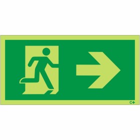Glow in the Dark Fire Exit Symbol Only With Arrow Right Sign Glow in the Dark Fire Exit Symbol Only With Arrow Right Sign