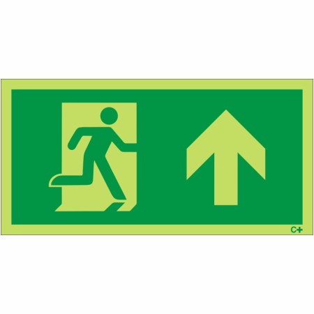 Glow in the Dark Fire Exit Symbol Only With Arrow Up Sign