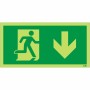 Glow in the Dark Fire Exit Symbol Only With Arrow Down Sign