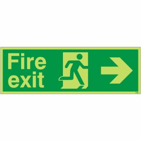 Extra Large Glow in the Dark Fire Exit Right Sign Extra Large Glow in the Dark Fire Exit Right Sign