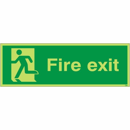 Extra Large Glow in the Dark Fire Exit Running Man Left Sign