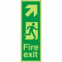 Photoluminescent Fire Exit Arrow Down Left Sign