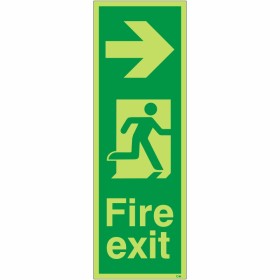 Glow In Dark Fire Exit Arrow Right Sign Glow In Dark Fire Exit Arrow Right Sign