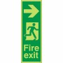 Photoluminescent Fire Exit Arrow Down Left Sign