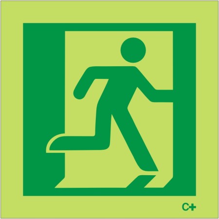 Glow in the Dark Man Running Right Symbol Sign
