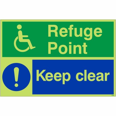 Glow in the Dark Refuge Point Keep Clear Sign