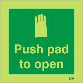 Glow in the Dark Push Pad To Open Sign Glow in the Dark Push Pad To Open Sign