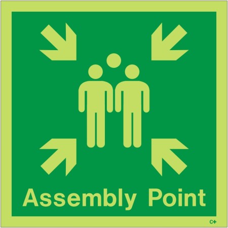 Glow In The Dark Assembly Point Sign