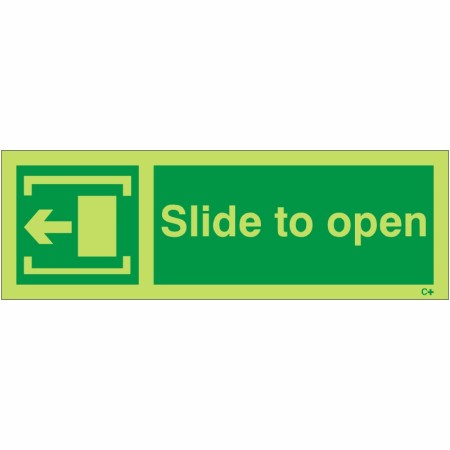 Glow in the Dark Slide To Open Arrow Left Sign