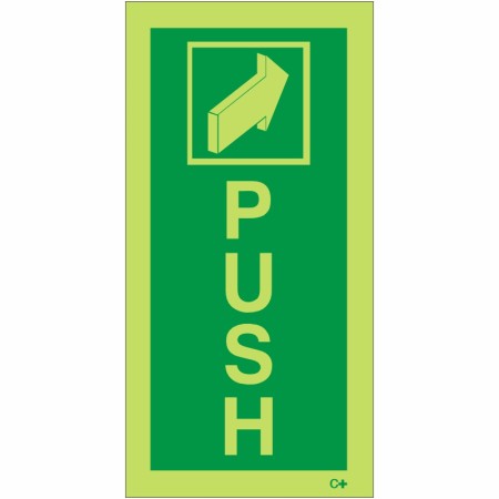 Glow in the Dark Push Door Sign