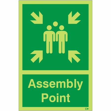 Glow in the Dark Assembly Point Sign