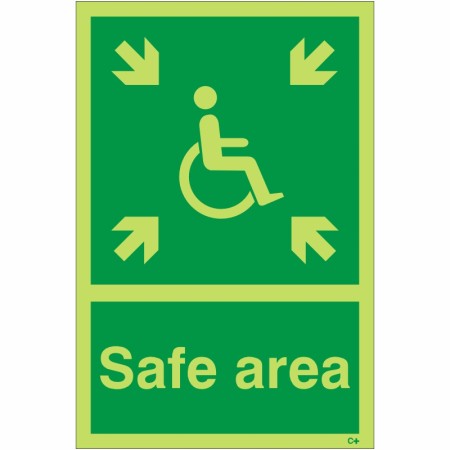 Glow in the Dark Safe Area Sign