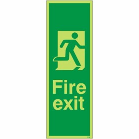 Glow In Dark Fire Exit Running Man Right Sign Glow In Dark Fire Exit Running Man Right Sign