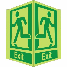 Glow in the Dark Exit Projecting Sign - BS 5499 Compliant Glow in the Dark Exit Projecting Sign