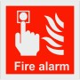 Brushed Aluminium Fire Alarm Sign - Square