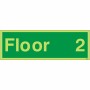 Glow in the Dark Floor 2 Floor Level Identification Sign