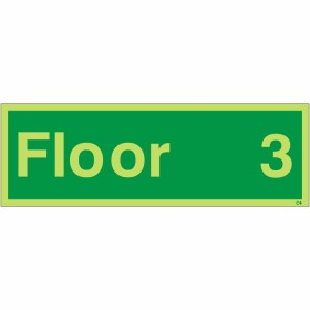 Glow in the Dark Floor 3 - Floor Identification Sign Glow in the Dark Floor 3 - Floor Identification Sign