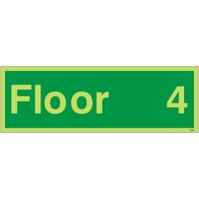 Glow in the Dark Floor 4 - Floor Identification Sign Glow in the Dark Floor 4 - Floor Identification Sign