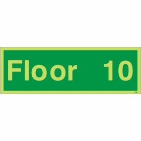 Glow in the Dark Floor 10 - Floor Identification Sign Glow in the Dark Floor 10 - Floor Identification Sign