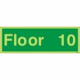 Glow in the Dark Floor 10 - Floor Identification Sign